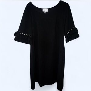 Signature by Robbie Bee Black Dress with Pearl Accents